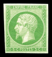 ** N°12, 5c Vert, FRAÎCHEUR POSTALE, SUPERBE (certificat)  Qualité: ** - 1853-1860 Napoléon III