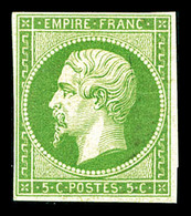 * N°12, 5c Vert, Bel Exemplaire, TTB (signé/certificats)  Qualité: *  Cote: 1400 Euros - 1853-1860 Napoleon III