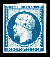 * N°14Af, 20c Bleu Laiteux, TB  Qualité: *  Cote: 440 Euros - 1853-1860 Napoléon III