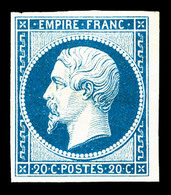 * N°14Af, 20c Bleu Laiteux, TB  Qualité: *  Cote: 440 Euros - 1853-1860 Napoleon III