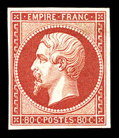 * N°17Ah, 80c Carmin, Impression De 1862, Très Frais. SUP (certificat)  Qualité: *  Cote: 3000 Euros - 1853-1860 Napoléon III