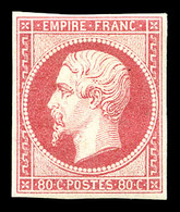 * N°17B, 80c Rose, Fraîcheur Postale. SUPERBE. R. (signé/certificat)  Qualité: *  Cote: 3800 Euros - 1853-1860 Napoléon III.