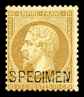 * N°21c, 10c Bistre Surchargé 'SPECIMEN', TB (signé/certificat)  Qualité: *  Cote: 1000 Euros - 1862 Napoléon III