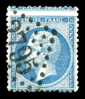 O N°22b, 20c Bleu, Amorce De Tête-bêche Obl GC 2795. TB (certificat)  Qualité: O - 1862 Napoléon III.