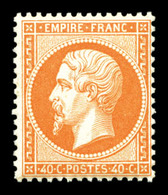 ** N°23, 40c Orange, Fraîcheur Postale. SUPERBE (certificat)  Qualité: ** - 1862 Napoléon III