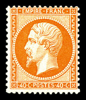 ** N°23b, 40c Orange-vif, Fraîcheur Postale. SUPERBE. R. (signé Calves/certificat)  Qualité: ** - 1862 Napoleon III