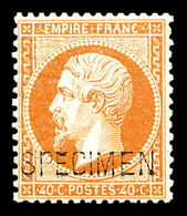 ** N°23d, 40c Orange Surchargé 'SPECIMEN', Fraîcheur Postale, SUP (certificat)  Qualité: ** - 1862 Napoléon III