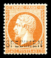 ** N°23d, 40c Orange Surchargé 'SPECIMEN', Fraîcheur Postale, SUP (certificat)  Qualité: ** - 1862 Napoleon III