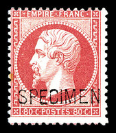 * N°24d, 80c Rose Surchargé 'SPECIMEN', Fraîcheur Postale (signé Calves/certificat)  Qualité: *  Cote: 1300 Euros - 1862 Napoleone III