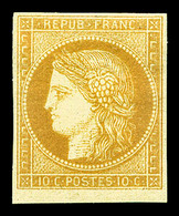 * N°36c, Granet, 10c Bistre-jaune Non Dentelé, TB  Qualité: *  Cote: 450 Euros - 1870 Siège De Paris