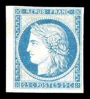 * N°37f, Granet, 20c Bleu, Petit Bord De Feuille, Fraîcheur Postale, SUP (certificats)  Qualité: *  Cote: 500 Euros - 1870 Assedio Di Parigi