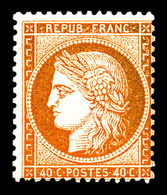 ** N°38, 40c Orange, Fraîcheur Postale. TTB (certificat)  Qualité: ** - 1870 Siège De Paris