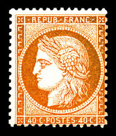 ** N°38, 40c Orange, Fraîcheur Postale. TTB (certificat)  Qualité: ** - 1870 Belagerung Von Paris