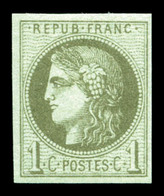 ** N°39A, 1c Olive Report 1, Fraîcheur Postale, SUP (certificat)  Qualité: ** - 1870 Emissione Di Bordeaux