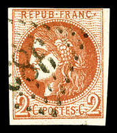 O N°40Ba, 2c ROUGE BRIQUE Report 2 Obl GC, Très Jolie Nuance, SUP (signé Scheller/certificat)  Qualité: O  Cote: 900 Eur - 1870 Bordeaux Printing