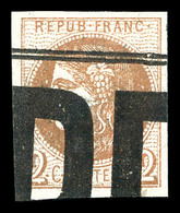 O N°40Bb, 2c Marron, Oblitération Typographique Des Journaux. SUP (certificats)  Qualité: O  Cote: 1250 Euros - 1870 Emission De Bordeaux