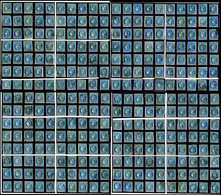 O N°46B, 20c Bleu Type III Report 2, Exceptionnelle Reconstitution De La Feuille De 300 Timbres Composée De 20 Blocs Rep - 1870 Uitgave Van Bordeaux