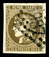 O N°47, 30c Brun, Ligne Blanche Derrière La Tête, TTB (signé/certificat)  Qualité: O  Cote: 450 Euros - 1870 Emissione Di Bordeaux