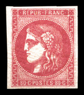 ** N°49b, 80c Rose Vif, Fraîcheur Postale. SUP (certificat)  Qualité: ** - 1870 Emission De Bordeaux