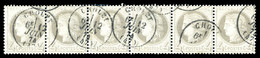 O N°52, 4c Gris, Bande De 6 Exemplaires Obl Càd De Cholet Le 12 Juin 74. SUP (signé Brun/certificat)  Qualité: O - 1871-1875 Ceres