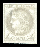 * N°52b, 4c Gris Non Dentelé. SUP (signé Calves/certificat)  Qualité: *  Cote: 700 Euros - 1871-1875 Cérès