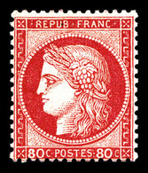 ** N°57b, 80c Carmin-vif, Fraîcheur Postale. SUP. R. (certificat)  Qualité: ** - 1871-1875 Cérès