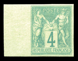 * N°63, 4c Vert Non Dentelé, Bdf. TB  Qualité: *  Cote: 220 Euros - 1876-1878 Sage (Type I)