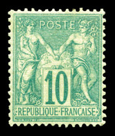 * N°65, 10c Vert Type I, TB (signé Calves/certificat)  Qualité: *  Cote: 1200 Euros - 1876-1878 Sage (Type I)