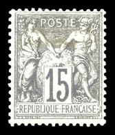 * N°66, 15c Gris Type I, TB (signé Calves/certificat)  Qualité: *  Cote: 1400 Euros - 1876-1878 Sage (Type I)