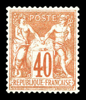 ** N°70, 40c Rouge-orange Type I, Fraîcheur Postale, Très Bon Centrage. SUP (certificat)  Qualité: ** - 1876-1878 Sage (Type I)