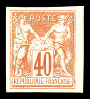 * N°70a, 40c Rouge-orange Non Dentelé, Petit Bdf. TB  Qualité: *  Cote: 350 Euros - 1876-1878 Sage (Type I)