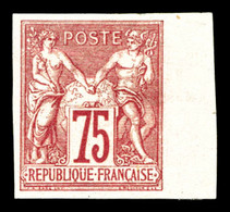 * N°71a, 75c Carmin Type I Non Dentelé Bdf, Fraîcheur Postale, SUP (signé Brun/certificat)  Qualité: *  Cote: 850 Euros - 1876-1878 Sage (Type I)
