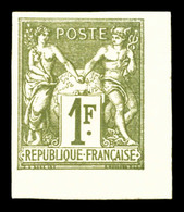 * N°72a, 1f Bronze Non Dentelé, Cdf. TB (certificat)  Qualité: *  Cote: 600 Euros - 1876-1878 Sage (Type I)