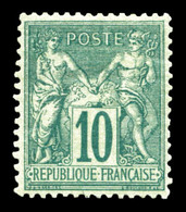 ** N°76, 10c Vert Type II, Fraîcheur Postale, Très Bon Centrage. SUP (signé Calves/certificat)  Qualité: ** - 1876-1878 Sage (Type I)