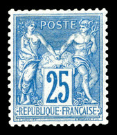 * N°79, 25c Bleu, Très Bon Centrage. TTB (signé Calves/certificat)  Qualité: * - 1876-1878 Sage (Type I)