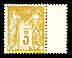 ** N°86, 3c Bistre Sur Jaune Bdf, Fraîcheur Postale, SUP (signé Calves/certificat)  Qualité: ** - 1876-1878 Sage (Type I)