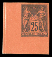 * N°91b, 25c Noir Sur Rouge Non Dentelé Cdf. SUP (signé Margues/certificat)  Qualité: *  Cote: 900 Euros - 1876-1878 Sage (Type I)