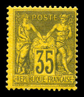 ** N°93a, 35c Violet-noir Sur Orange, Fraîcheur Postale. SUP (certificat)  Qualité: ** - 1876-1878 Sage (Type I)