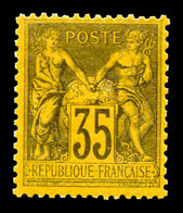 ** N°93a, 35c Violet-noir Sur Orange, Fraîcheur Postale. SUP (certificat)  Qualité: ** - 1876-1878 Sage (Type I)