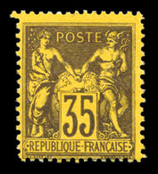 (*) N°93, 35c Violet-noir Sur Jaune, Tirage De L'exposition De 1900, Quelques Exemplaires Connus. SUPERBE. R.R. (signé B - 1876-1878 Sage (Type I)
