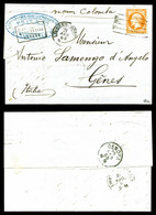 O N°23, 40c Orange Obl Barres De Libourne Sur Lettre De Marseille Pour Gênes. SUP. R.R (signé Calves/certificat)  Qualit - 1849-1876: Classic Period