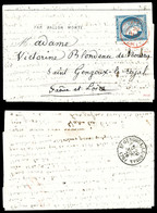 O L'ARCHIMEDE', 20c Siège Obl Càd Rouge Paris SC Du 20 Nov 1870 Sur Lettre Journal Dépêche Ballon N°7 , Arrivée à St Gen - Guerre De 1870