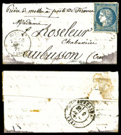 O BALLONS DES GRAVILLIERS, Lettre Avec Texte De Paris Le 24 Janvier 1871 Adressée Par Alfred Roseleur à Sa Femme à Aubus - Guerre De 1870