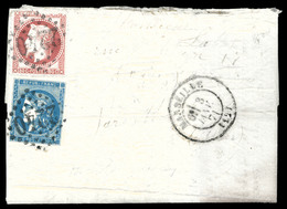 O 20c Bordeaux T II Et 80c Lauré Obl GC 2240 Et Càd De MARSEILLE Du 3 Janvier 1871 Sur Lettre Manuscrite. Affranchisseme - Guerre De 1870
