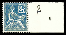 ** N°118, 25c Bleu Type II, Bdf. TTB  Qualité: **  Cote: 550 Euros - 1900-02 Mouchon