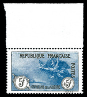 ** N°155, Orphelins, 5F +5F Noir Et Bleu Bord De Feuille, TRES BON CENTRAGE, Fraîcheur Postale, SUPERBE (certificat)  Qu - 1900-02 Mouchon