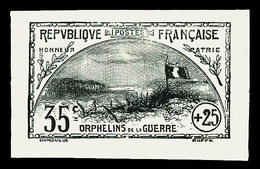 (*) N°152, Orphelins: 35c +25c, Epreuve En Noir Du Type Non émis, Très Beau (signé Calves/certificat)  Qualité: (*) - 1900-02 Mouchon