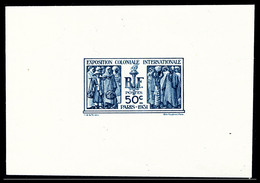 ** N°274A, (N° Maury), NON EMIS, Exposition Coloniale De 1937, 50c Bleu Sur Feuillet Non-dentelé, Très Jolie Pièce (cert - 1900-02 Mouchon