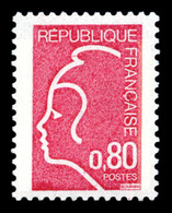** N°1862B, NON EMIS: Marianne De Durrens (1975), 80c ROSE FONCE Provenant De La Seule Feuille Connue. R.R. Et SUP (cert - 1900-02 Mouchon