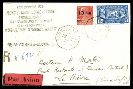 O N°3b, Berthelot Surchargé à Bord Du Paquebot 'ILE DE FRANCE' 10F Sur 90c Rouge, Surcharge Espacée (+N°245), Sur Lettre - 1927-1959 Neufs